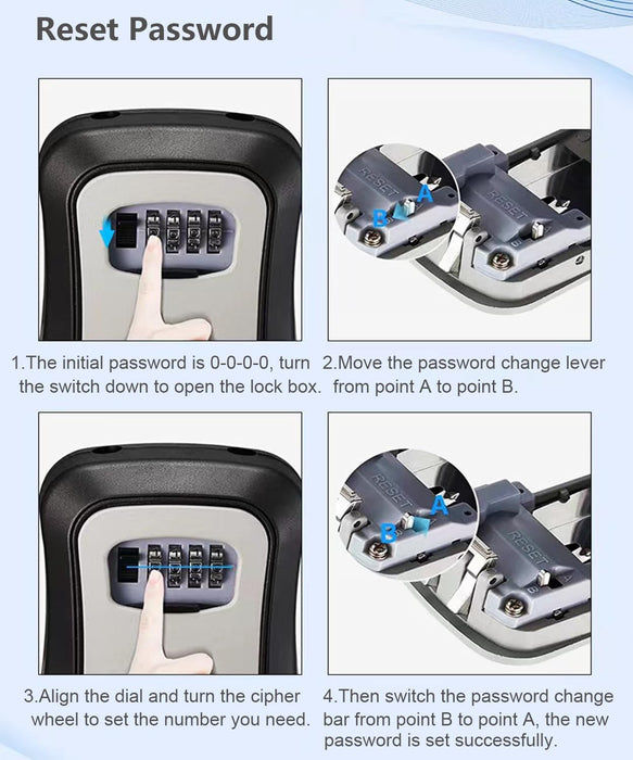 Wall Mounted and Portable Key Lock Box