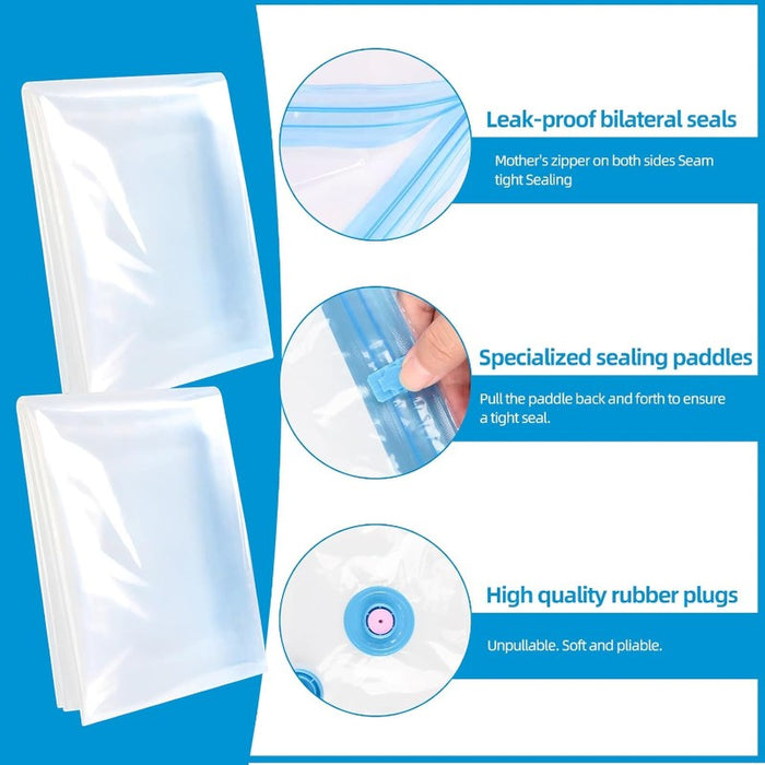 12 Combo Vacuum StorageBags with 1 Hand Pump