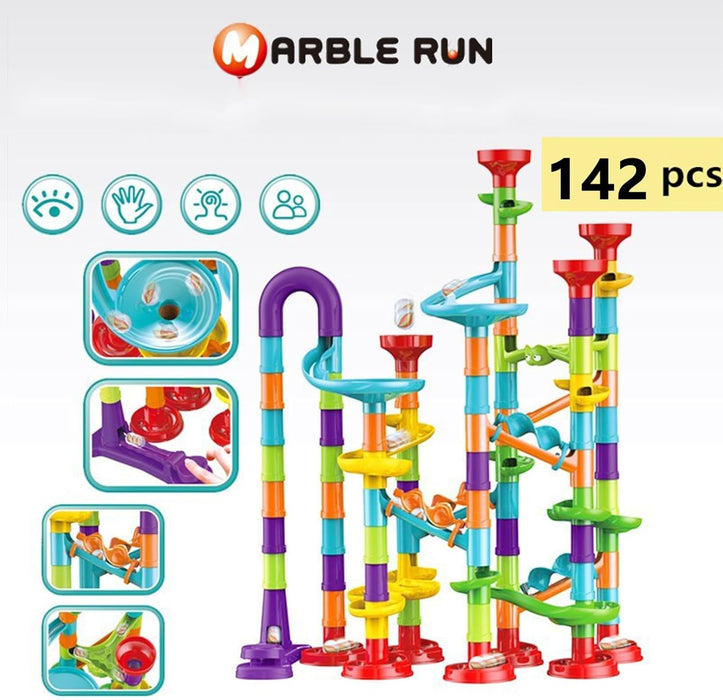 Piece DIY Marble Run Race- 142Pcs