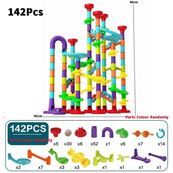 Piece DIY Marble Run Race- 142Pcs
