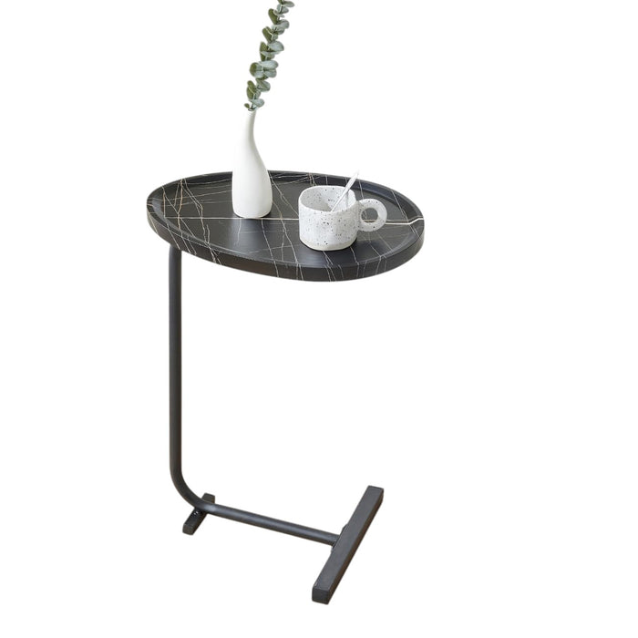 Small Side Table C-Shaped End Table for Sofa and Bed