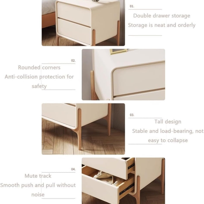 PU Leather Bedside Table