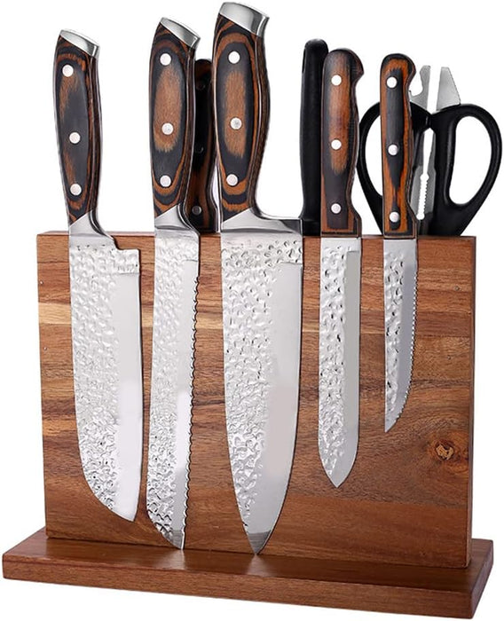 Double Sided Wooden Magnetic Knife Block Holder
