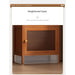 A one-tier bamboo storage cabinet with clear acrylic doors and a heightened base, displayed in a home setting.