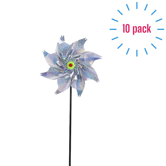Reflective Pinwheels with Stakes- 10 Pack
