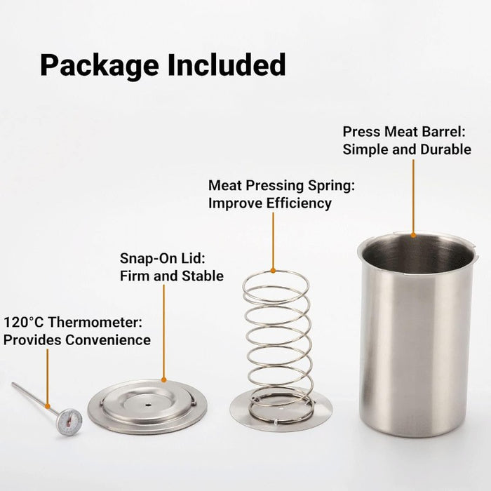 Stainless Steel Ham Meat Press Maker with Thermometer