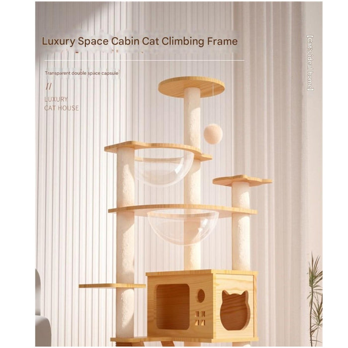 Cat Tree Tower with Space Capsule 130cm