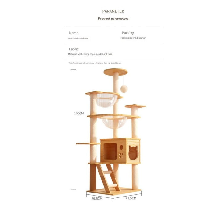 Cat Tree Tower with Space Capsule 130cm
