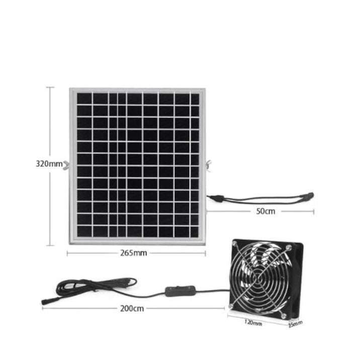 15W Solar Powered Dual Fan Kit