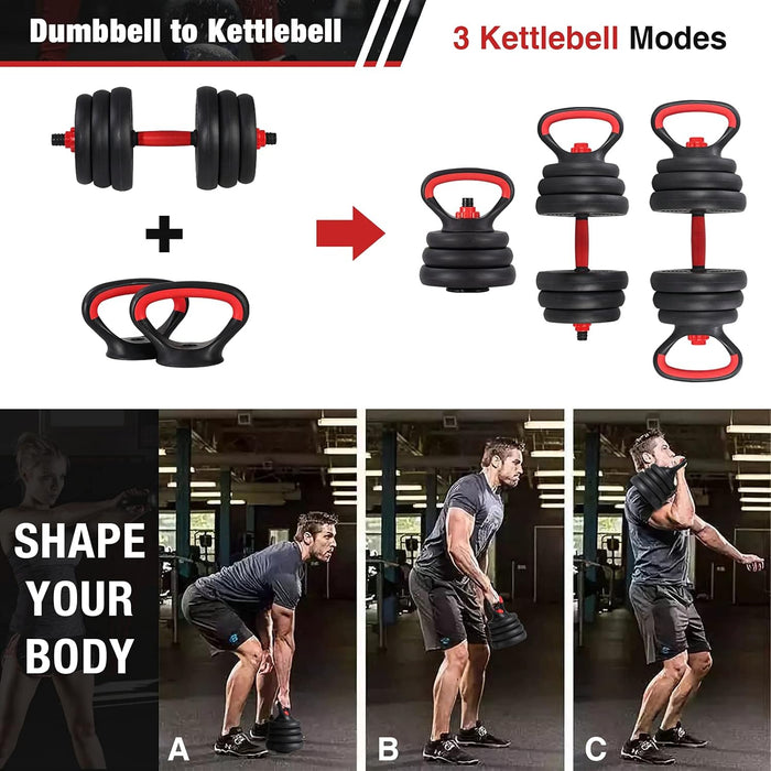 4 in 1 Adjustable Dumbbell Barbell Kettlebell Set