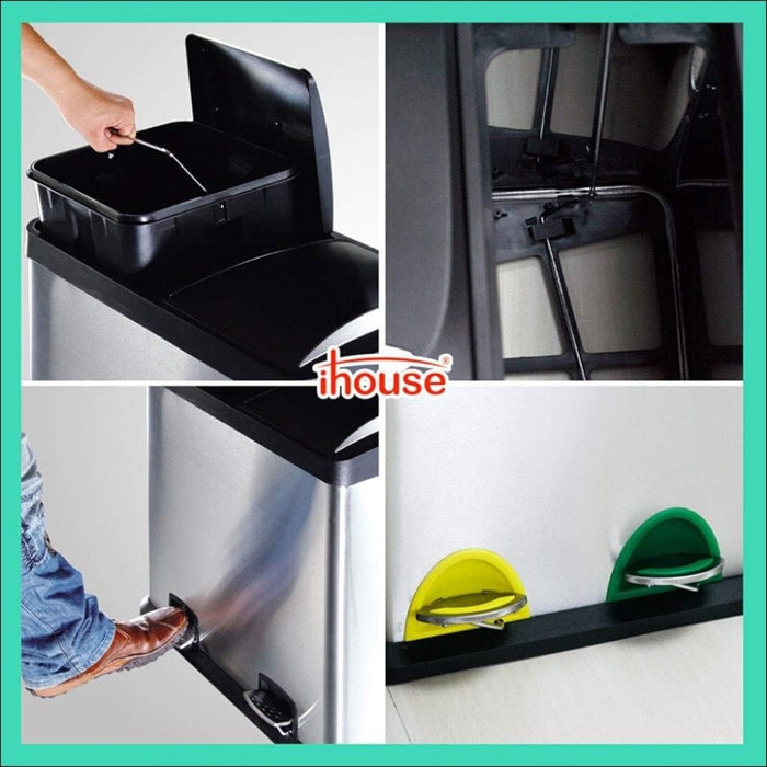 Dual Compartment Trash Can- 30L