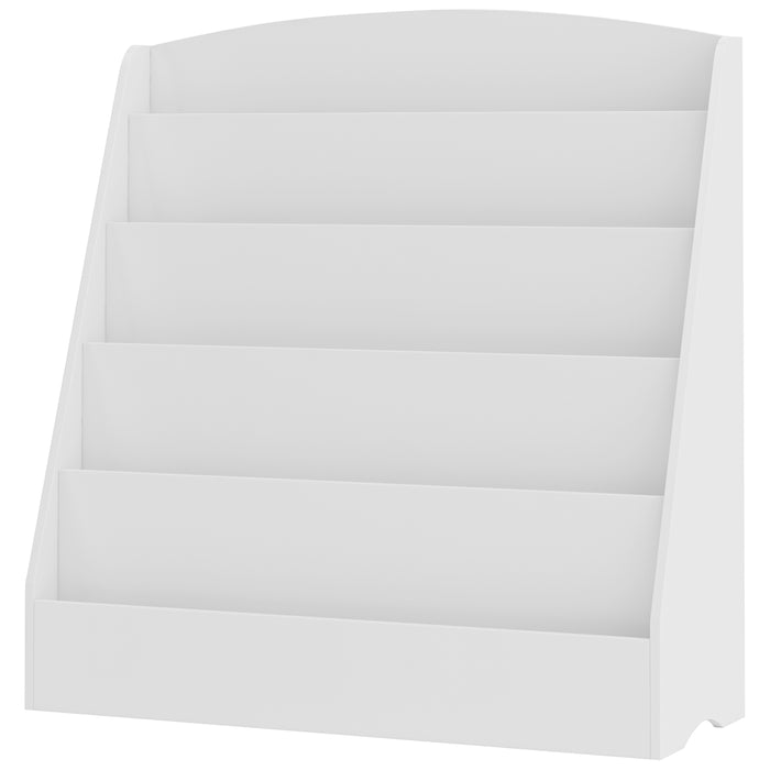 5-Tier Kids Bookcase Book Shelf - White