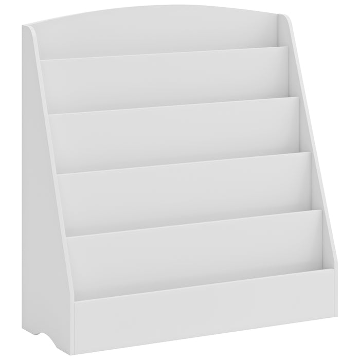 5-Tier Kids Bookcase Book Shelf - White