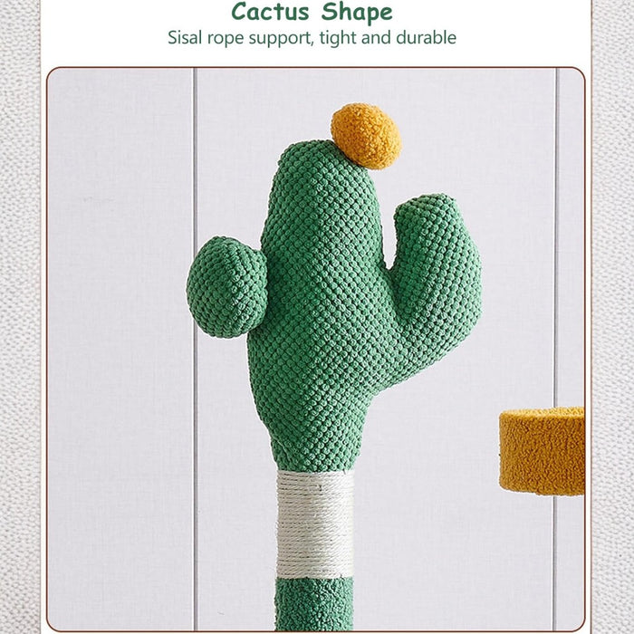 Cactus Cat Tree Tower with Space Capsule & Plush Perches- 135cm