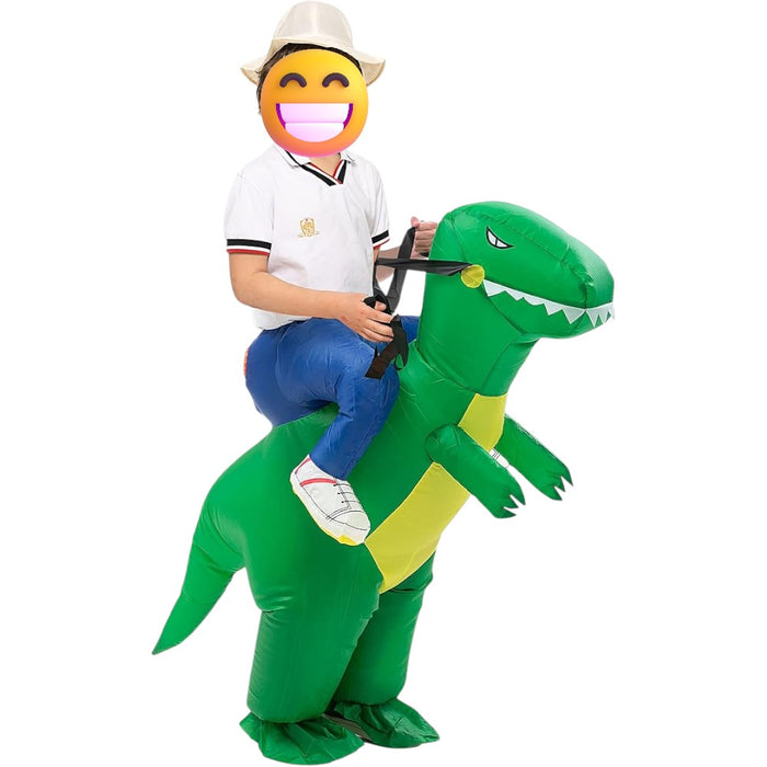 Green Inflatable Dinosaur Rider