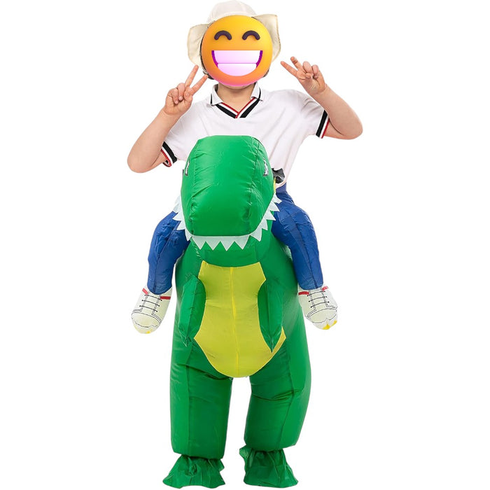 Green Inflatable Dinosaur Rider