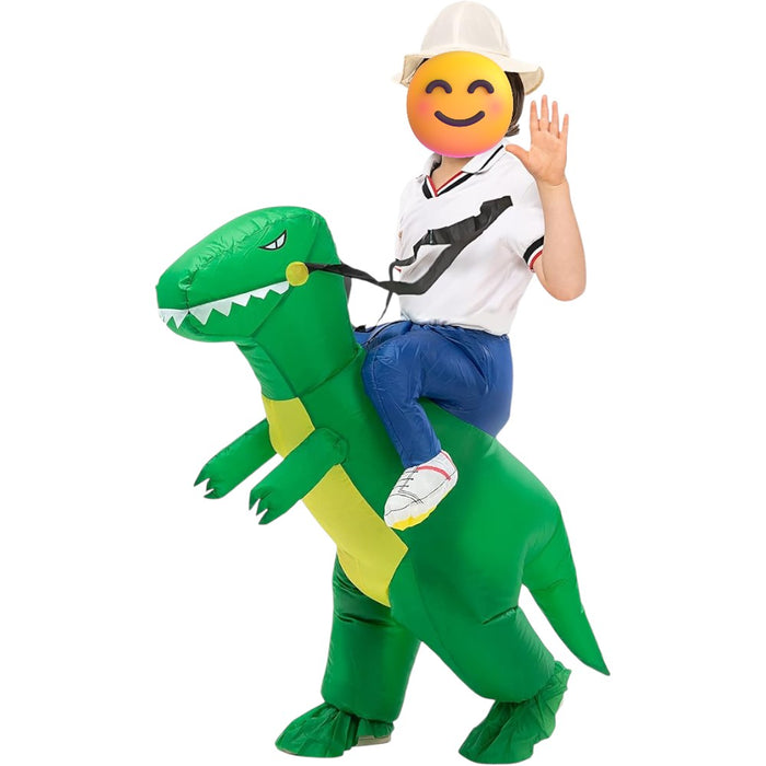Green Inflatable Dinosaur Rider