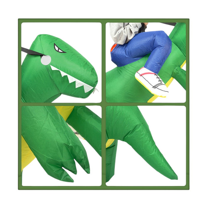 Green Inflatable Dinosaur Rider
