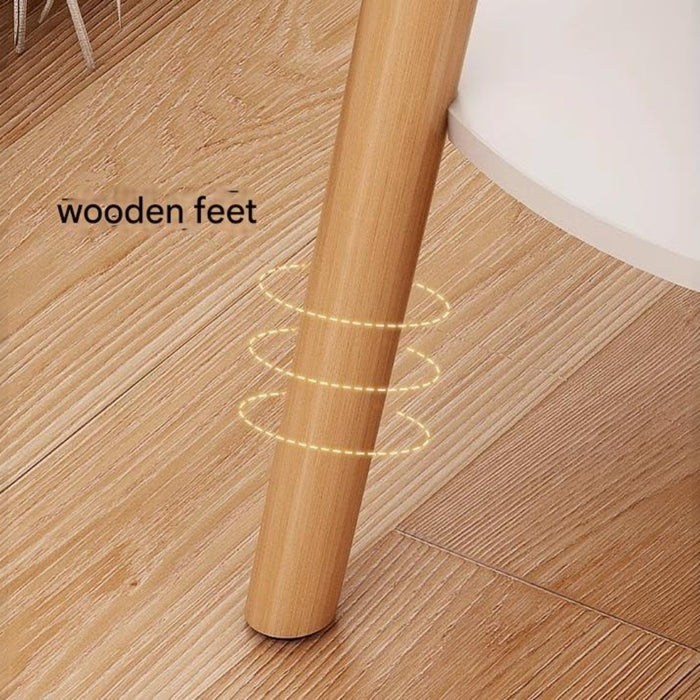 Round 2-Tier Wooden Side Table - 50cm