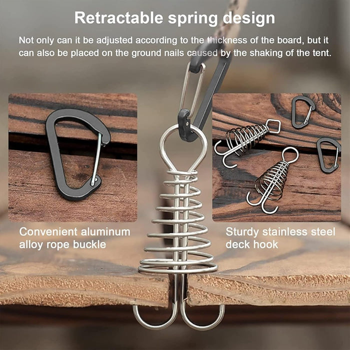 Spring Octopus Rope Buckles with D-Ring- 10Pcs