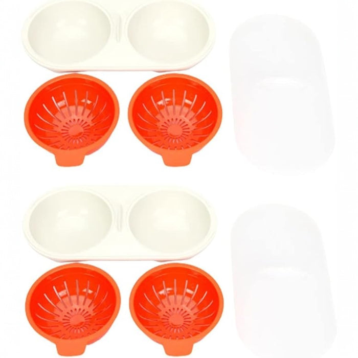 Microwave Egg Poacher Steamer Bowl- 2 Pack