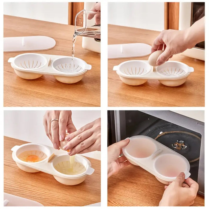 Microwave Egg Poacher Steamer Bowl- 2 Pack