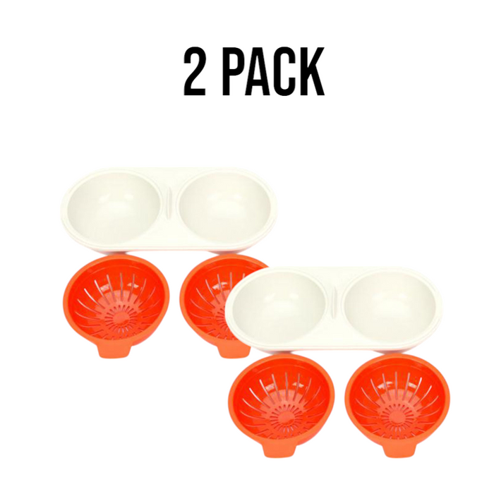 Microwave Egg Poacher Steamer Bowl- 2 Pack