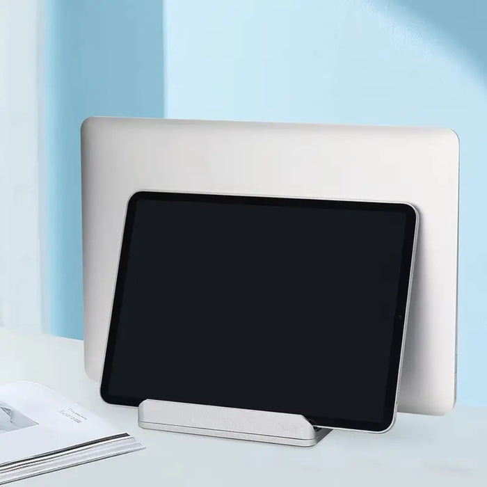 Adjustable Vertical Laptop Stand Dual Slot Aluminum Holder
