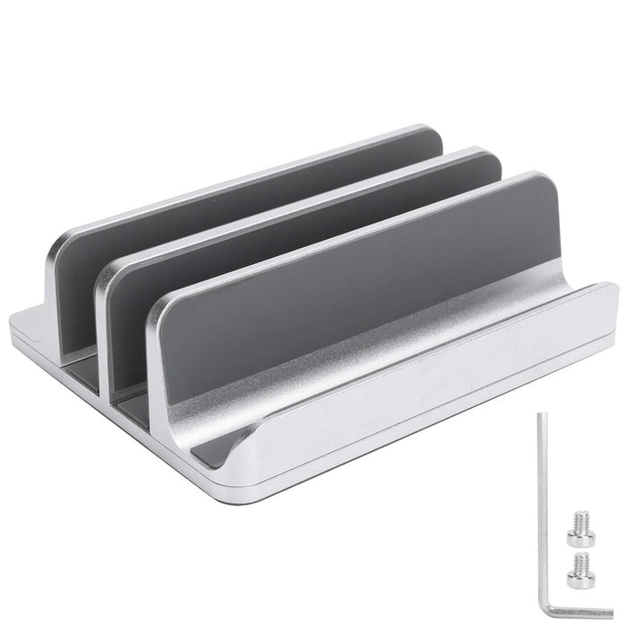 Adjustable Vertical Laptop Stand Dual Slot Aluminum Holder