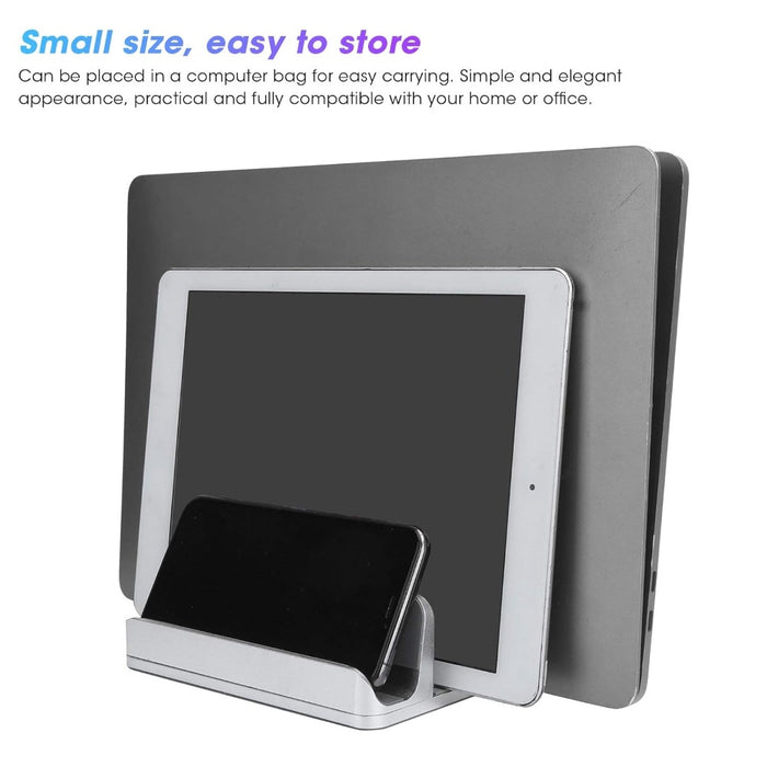 Adjustable Vertical Laptop Stand Dual Slot Aluminum Holder