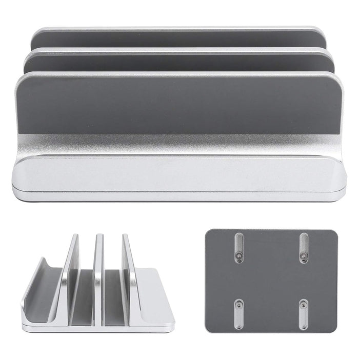 Adjustable Vertical Laptop Stand Dual Slot Aluminum Holder