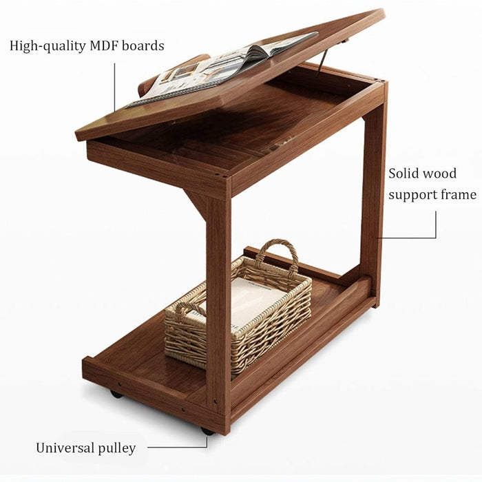 Flip-Top Mobile Coffee Table with Storage