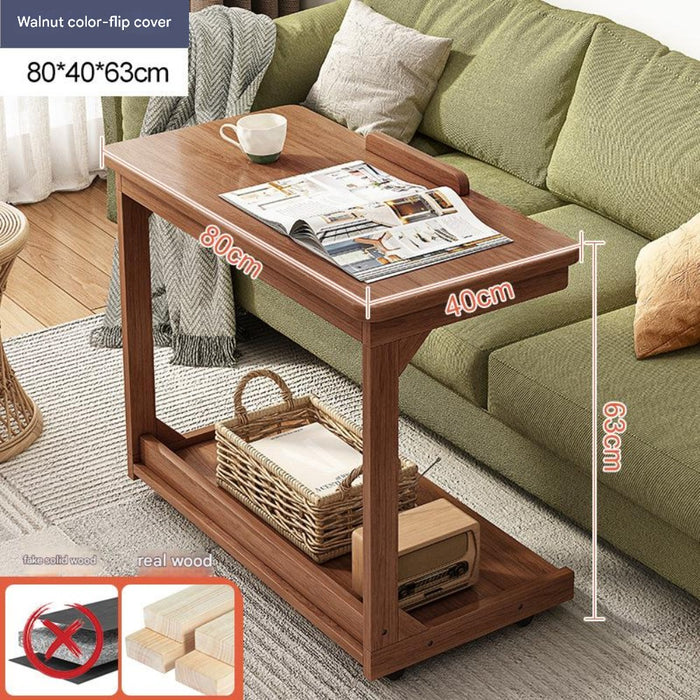 Flip-Top Mobile Coffee Table with Storage