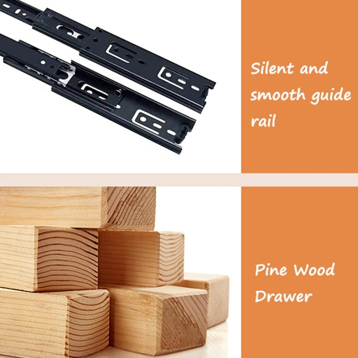 Cream White Bedside Table with Drawers