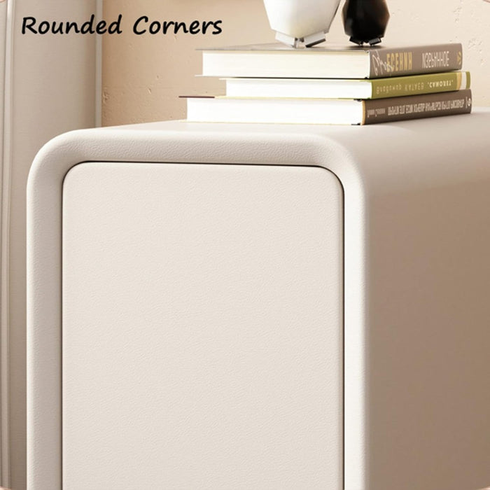 Cream White Bedside Table with Drawers