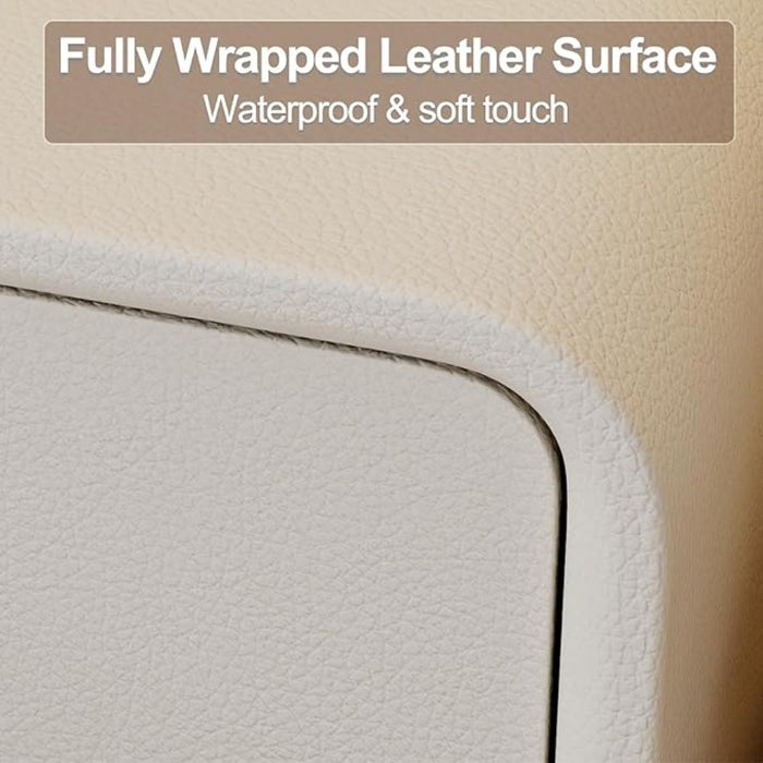 Cream White Bedside Table with Drawers