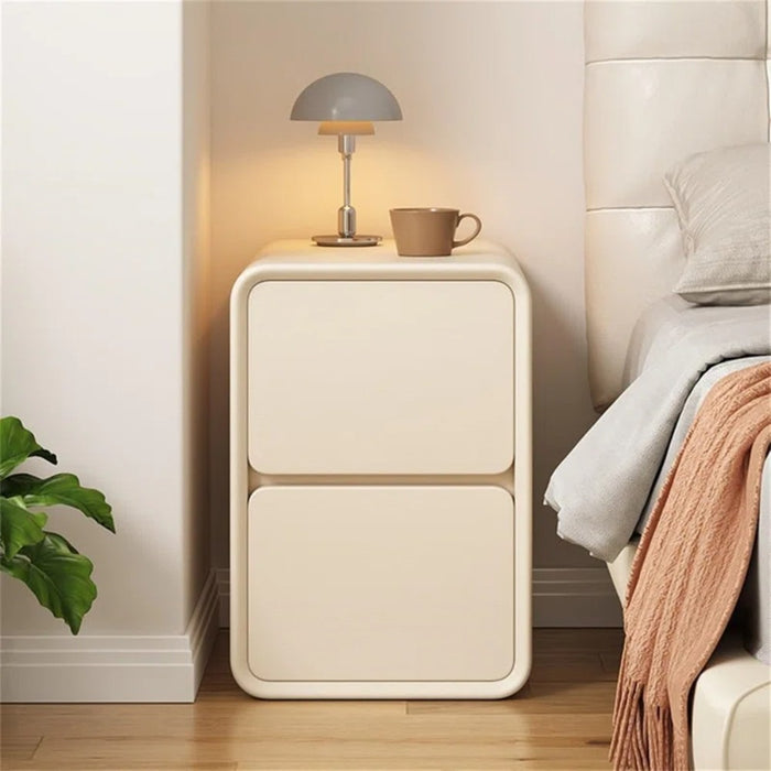 Cream White Bedside Table with Drawers