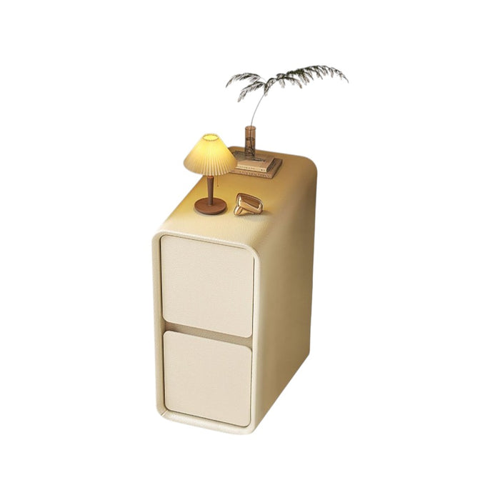 Cream White Bedside Table with Drawers