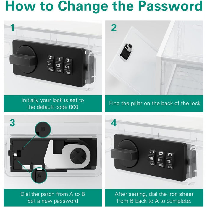 Fridge Lock Box Snack Storage Organizer with Combination Code