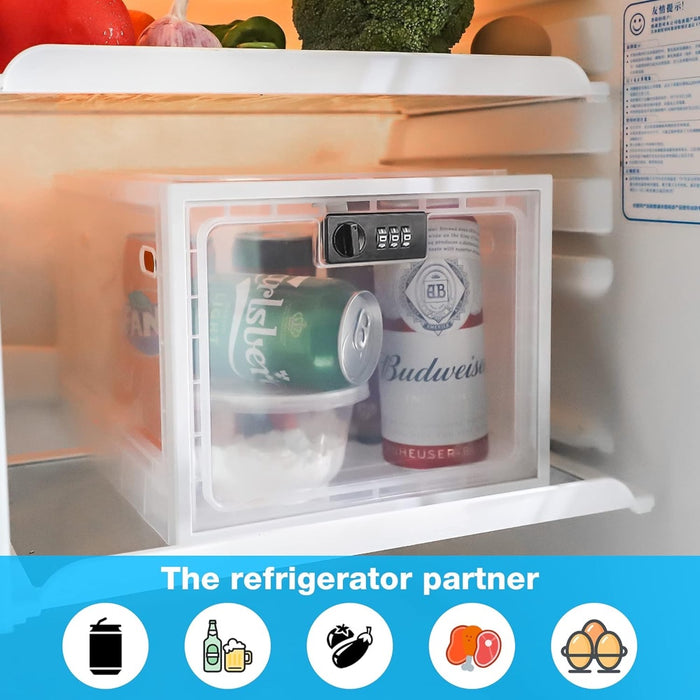 Fridge Lock Box Snack Storage Organizer with Combination Code