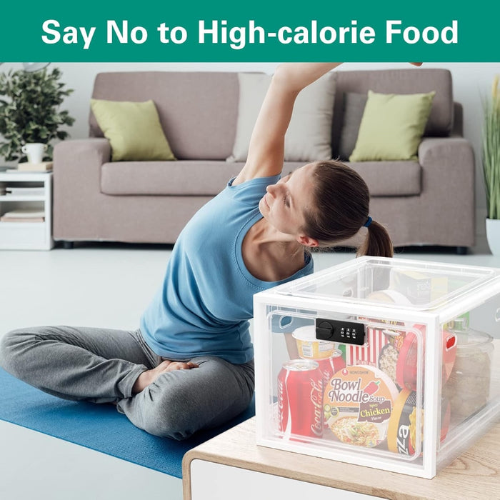 Fridge Lock Box Snack Storage Organizer with Combination Code