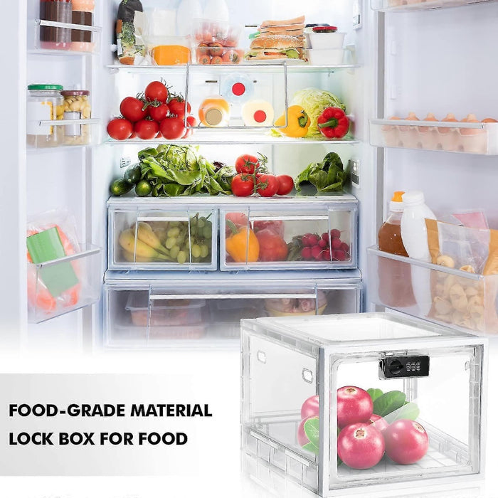 Fridge Lock Box Snack Storage Organizer with Combination Code