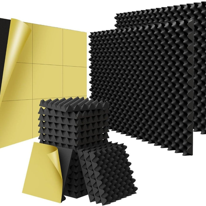Self-Adhesive Acoustic Foam Panels- 12 Pack