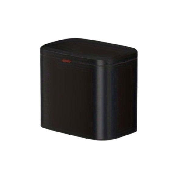 Black rectangular trash bin