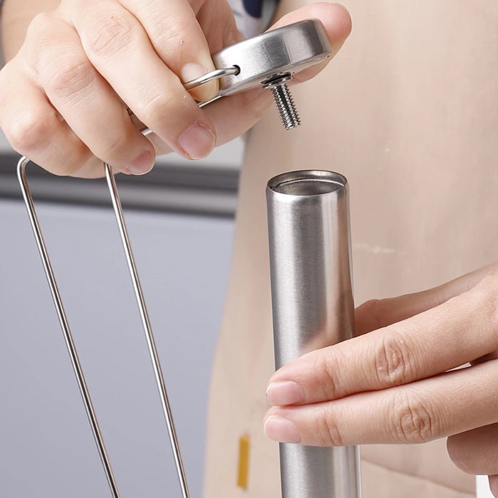 Stainless Steel Paper Towel Holder with Weighted Base and Tension Arm