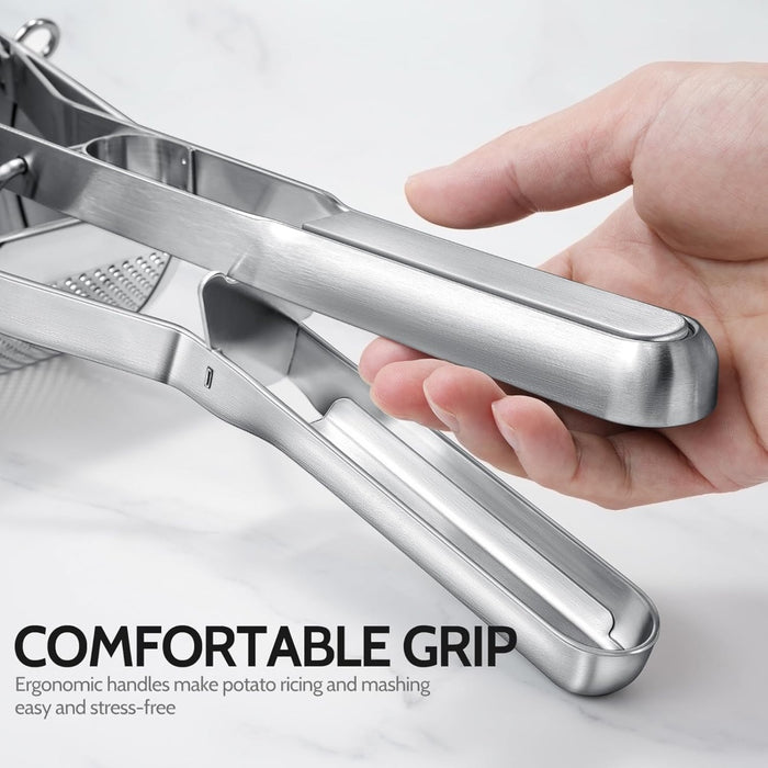 Stainless Steel Potato Ricer with Reinforced Handle Guard