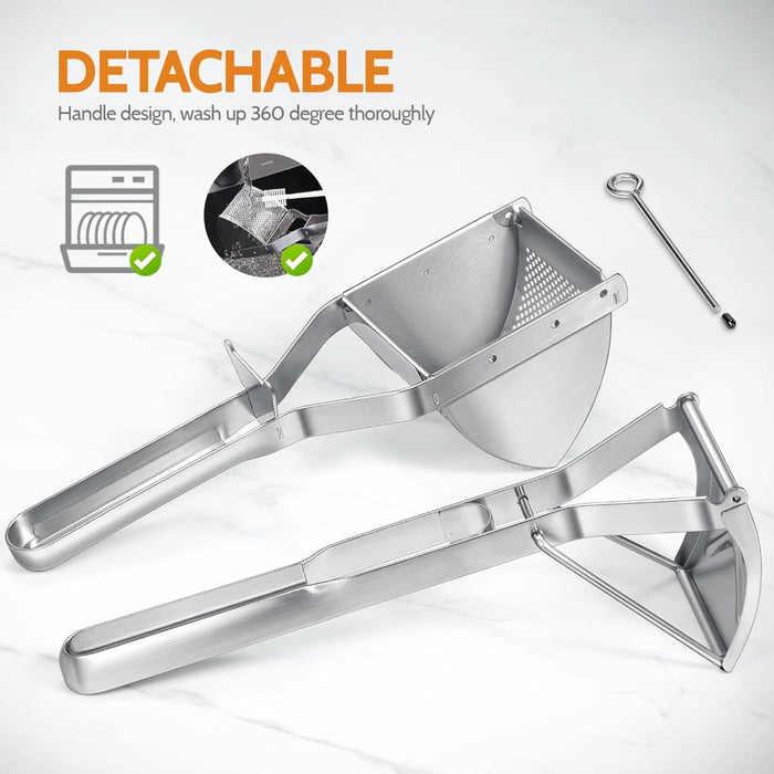 Stainless Steel Potato Ricer with Reinforced Handle Guard