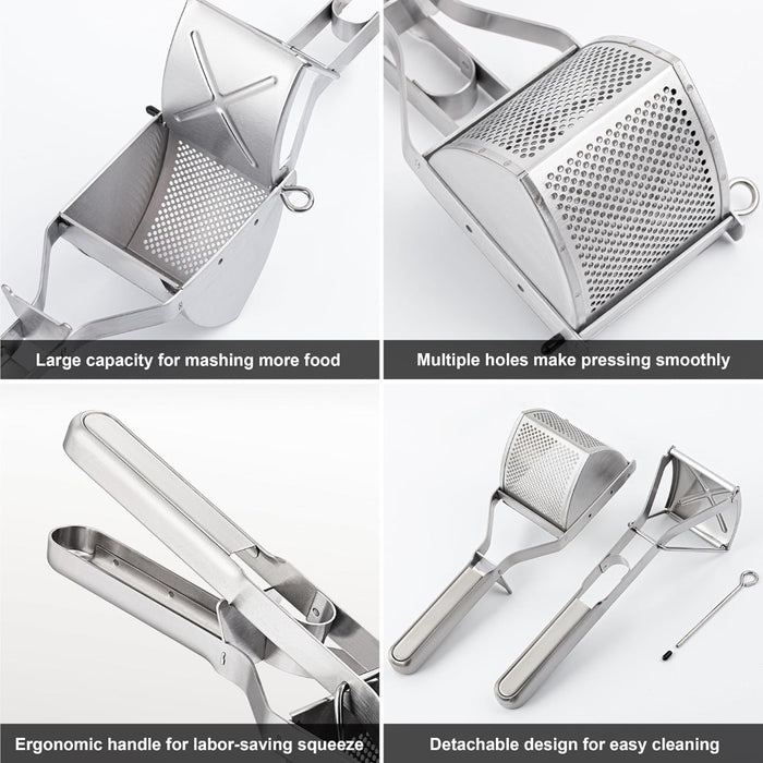 Stainless Steel Potato Ricer with Reinforced Handle Guard