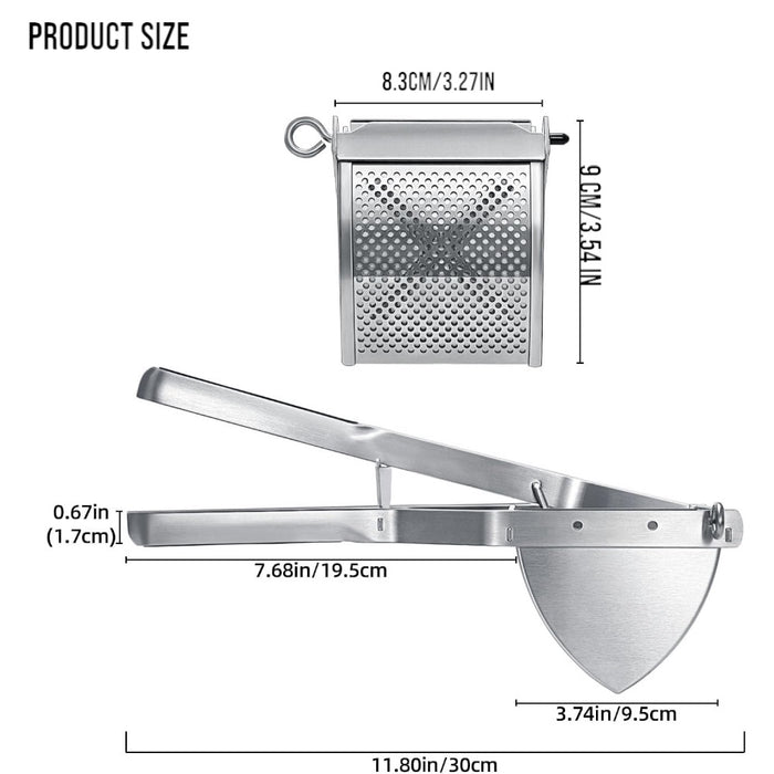 Stainless Steel Potato Ricer with Reinforced Handle Guard