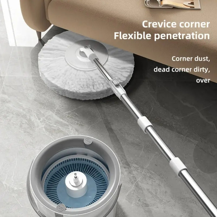 Spin Mop and Bucket Set – 360° Rotating Microfiber Mop with Telescopic Handle